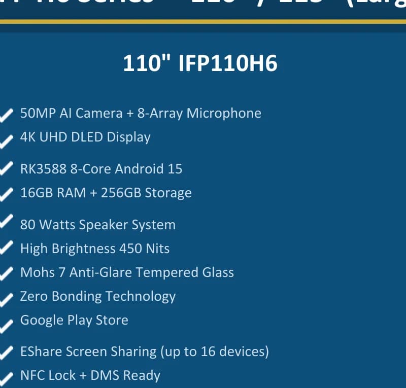 شاشة OKV تفاعلية 110 بوصة — IFP110H6
